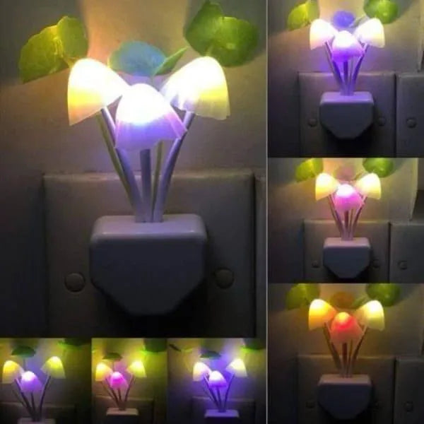 Mushroom Night Lights Set of 3 ABS Plastic Soft Glow