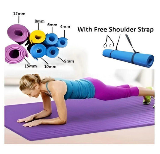 Premium Yoga Mat with Free Strap for Home Gym Workout