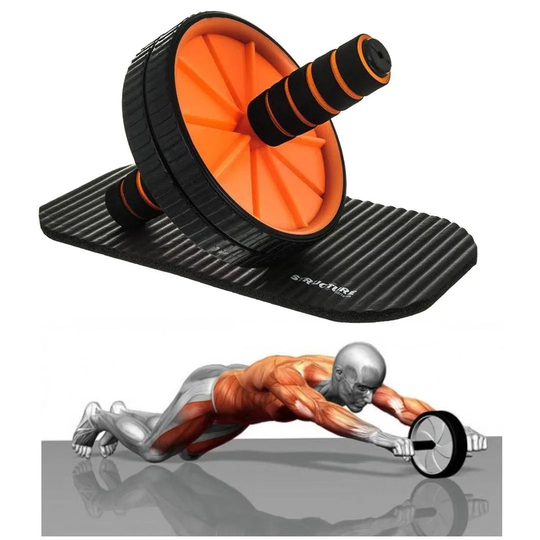 Two Wheel AB Roller Stainless Steel Core Workout
