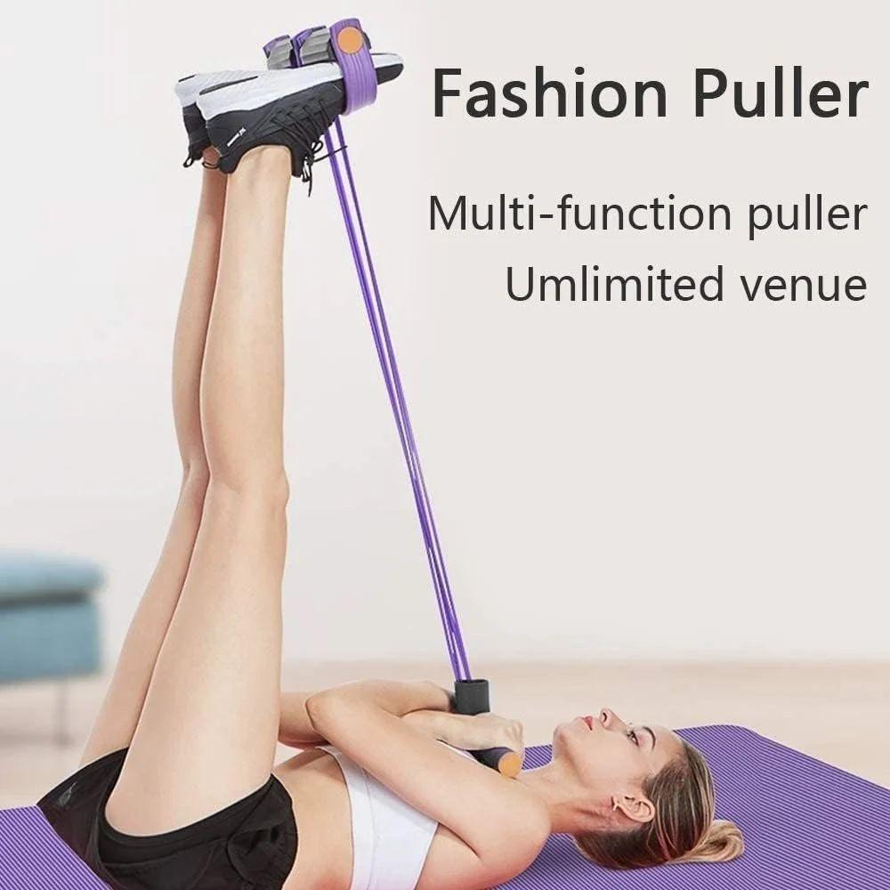 Home Gym Pull Rope Set 4 Tubes Adjustable Resistance