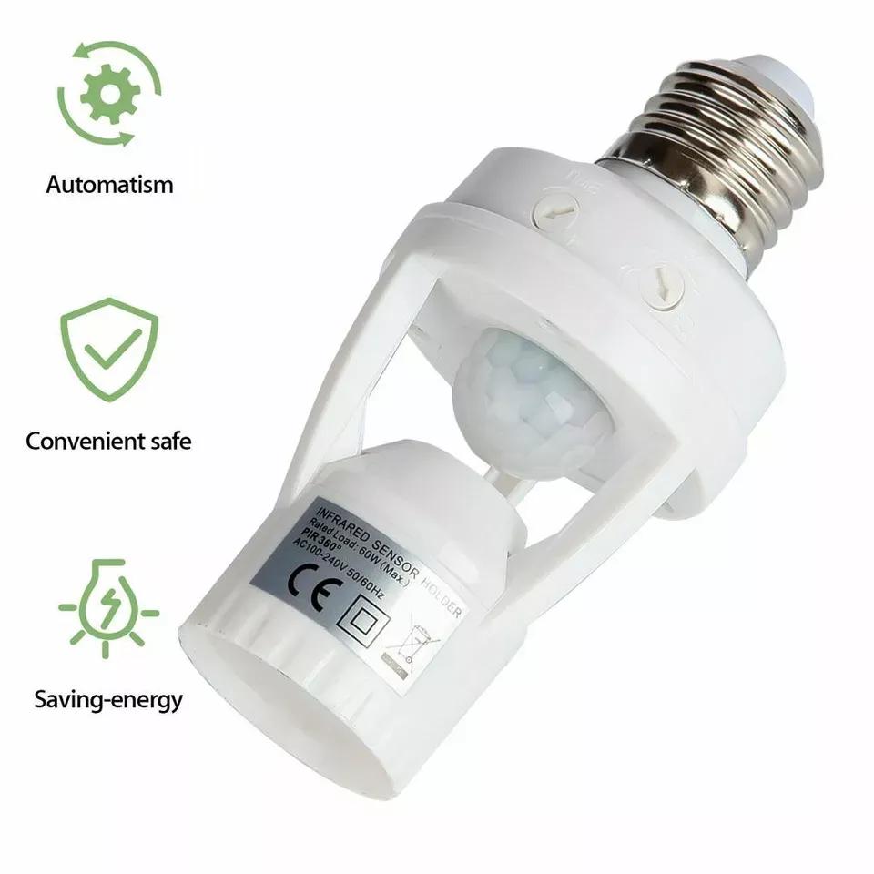 Infrared Motion Sensor Bulb Light E27 White