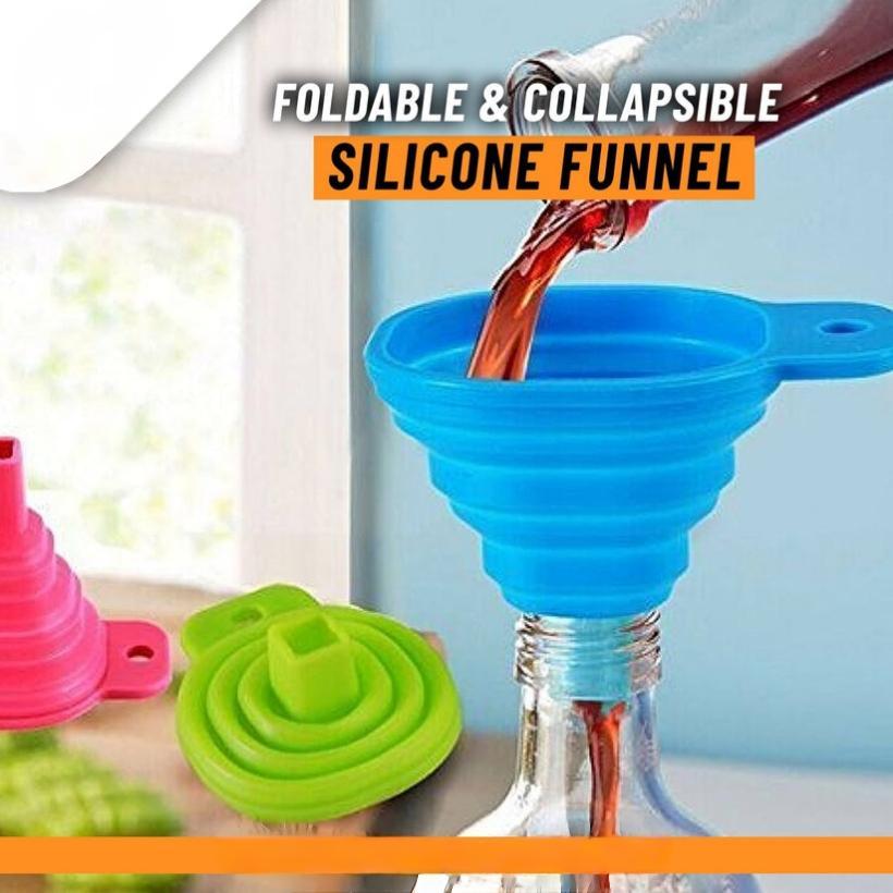 Collapsible Silicone Funnel Set Multicolor 2 Pcs