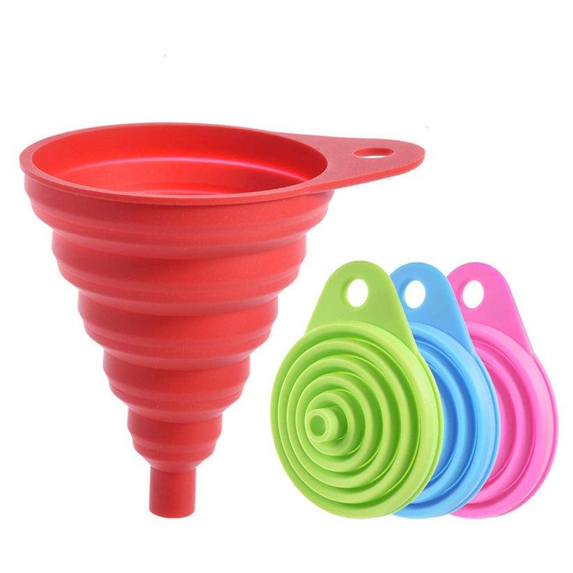 Collapsible Silicone Funnel Set Multicolor 2 Pcs