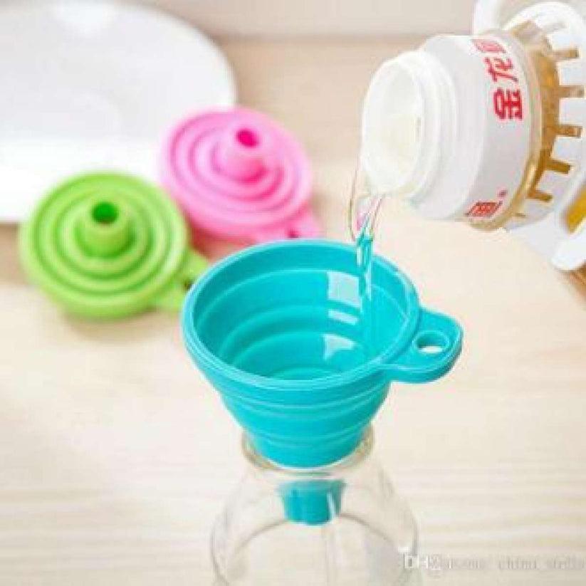 Collapsible Silicone Funnel Set Multicolor 2 Pcs