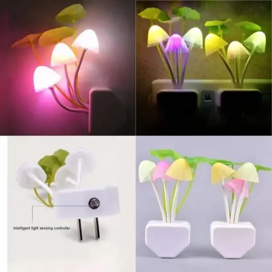 Mushroom Night Lights Set of 3 ABS Plastic Soft Glow