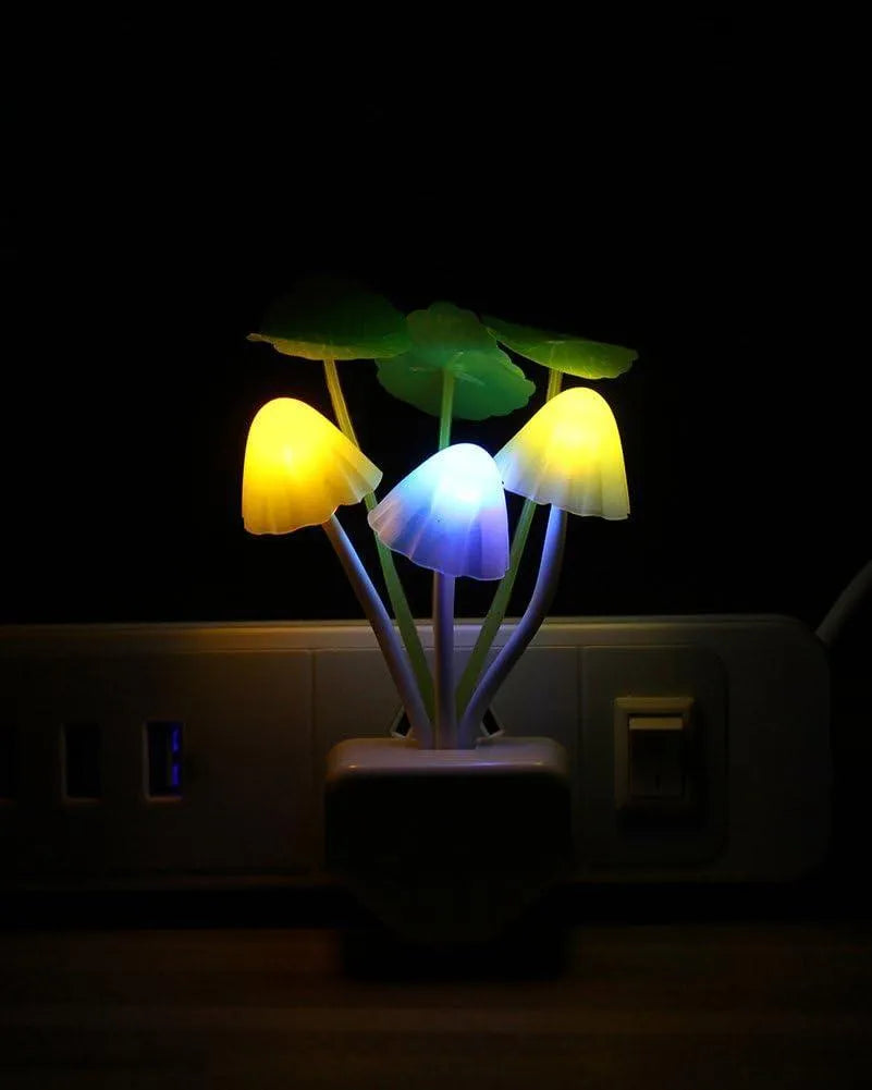 Mushroom Night Lights Set of 3 ABS Plastic Soft Glow