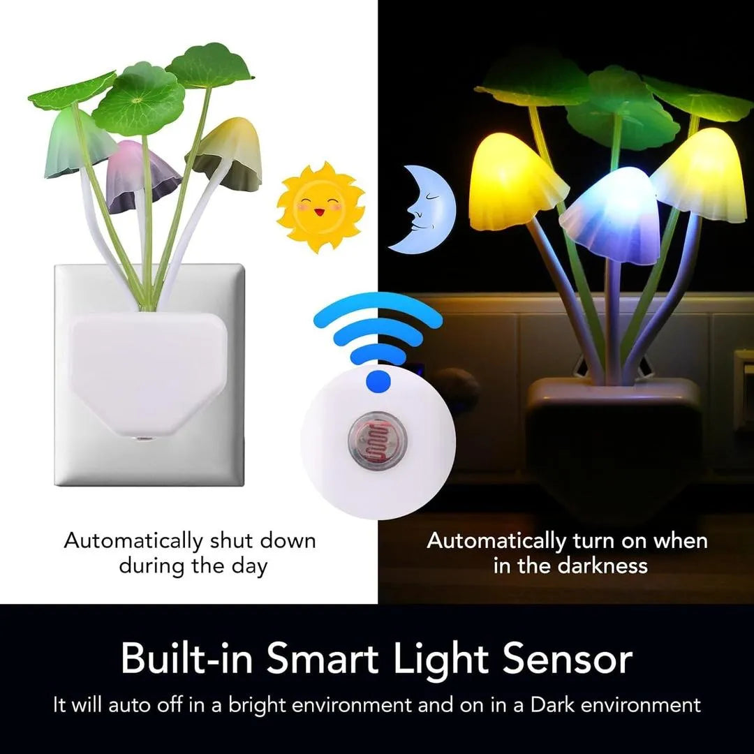 Mushroom Night Lights Set of 3 ABS Plastic Soft Glow