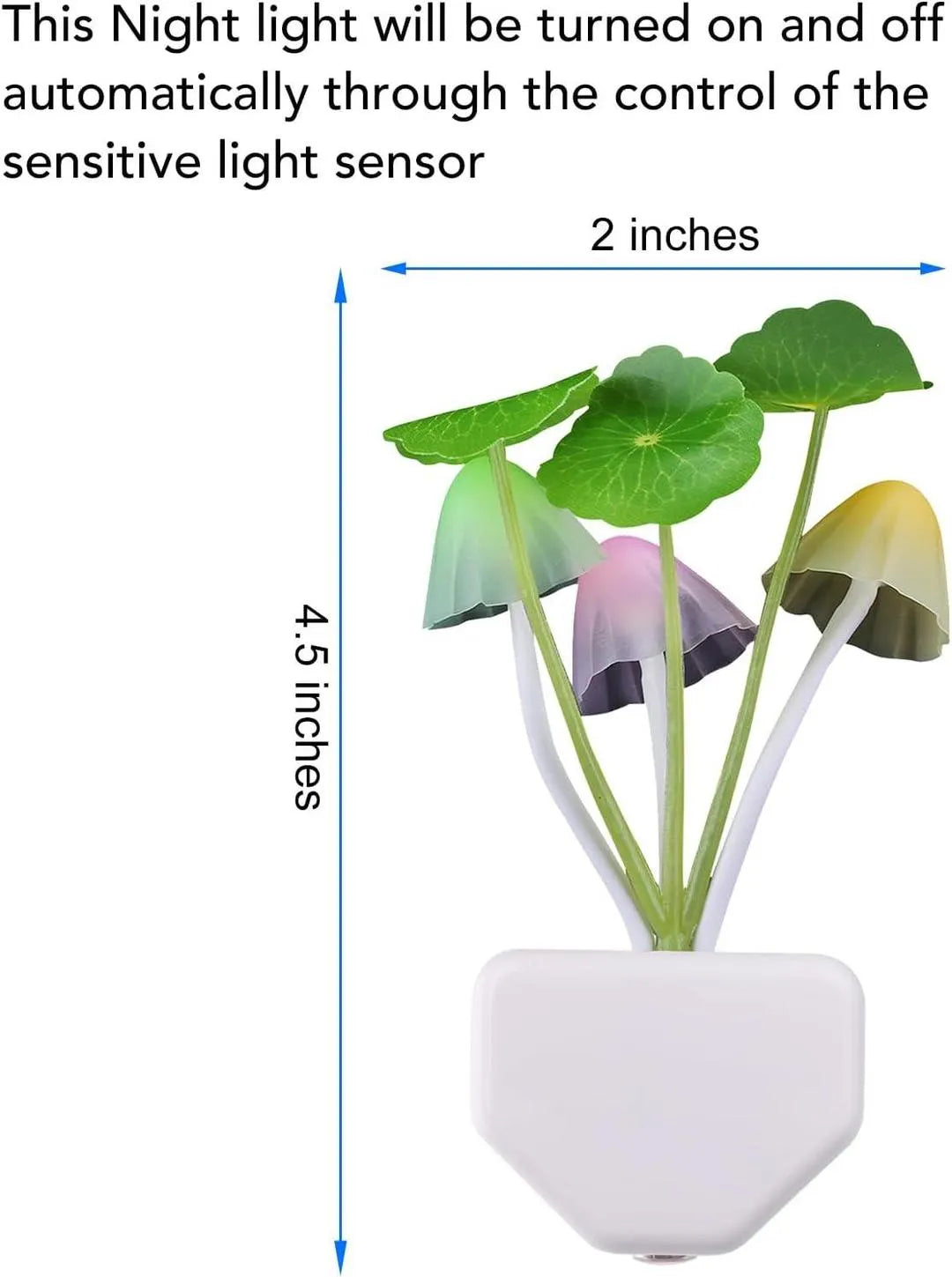 Mushroom Night Lights Set of 3 ABS Plastic Soft Glow