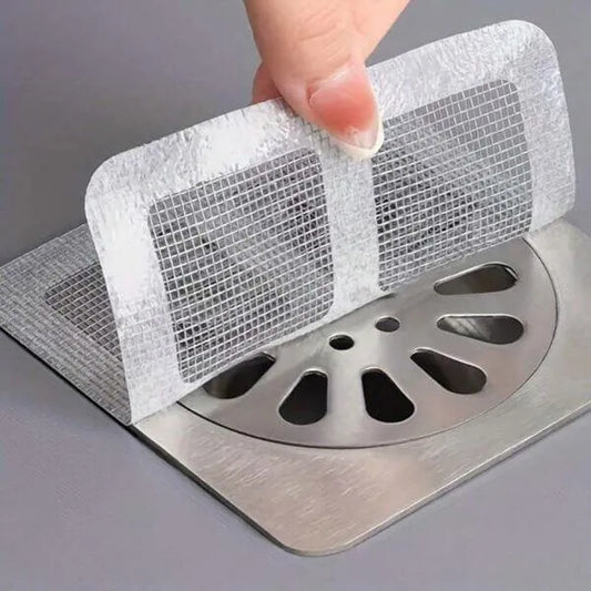 Self-Adhesive Drain Net Sticker Set Silver 10x10cm