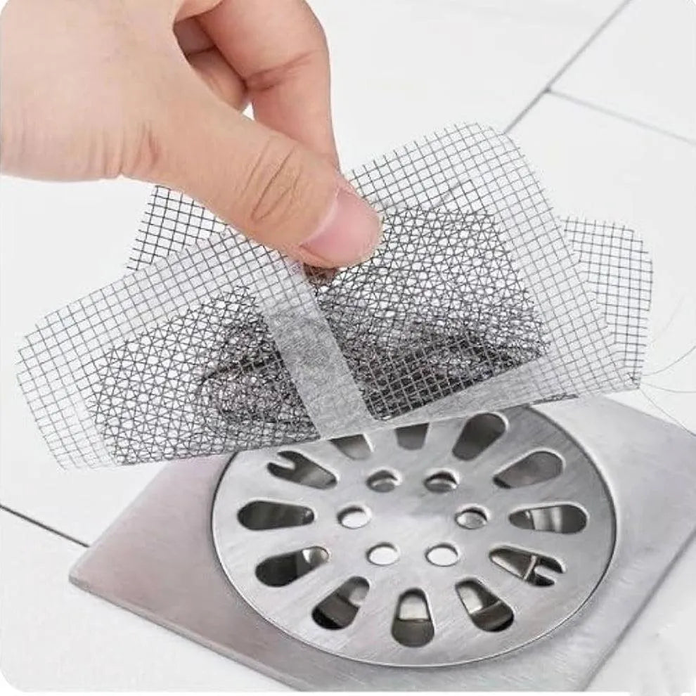 Self-Adhesive Drain Net Sticker Set Silver 10x10cm