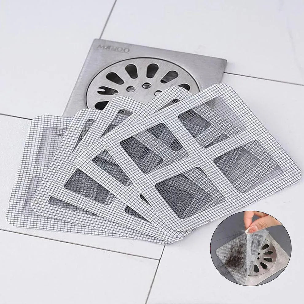 Self-Adhesive Drain Net Sticker Set Silver 10x10cm