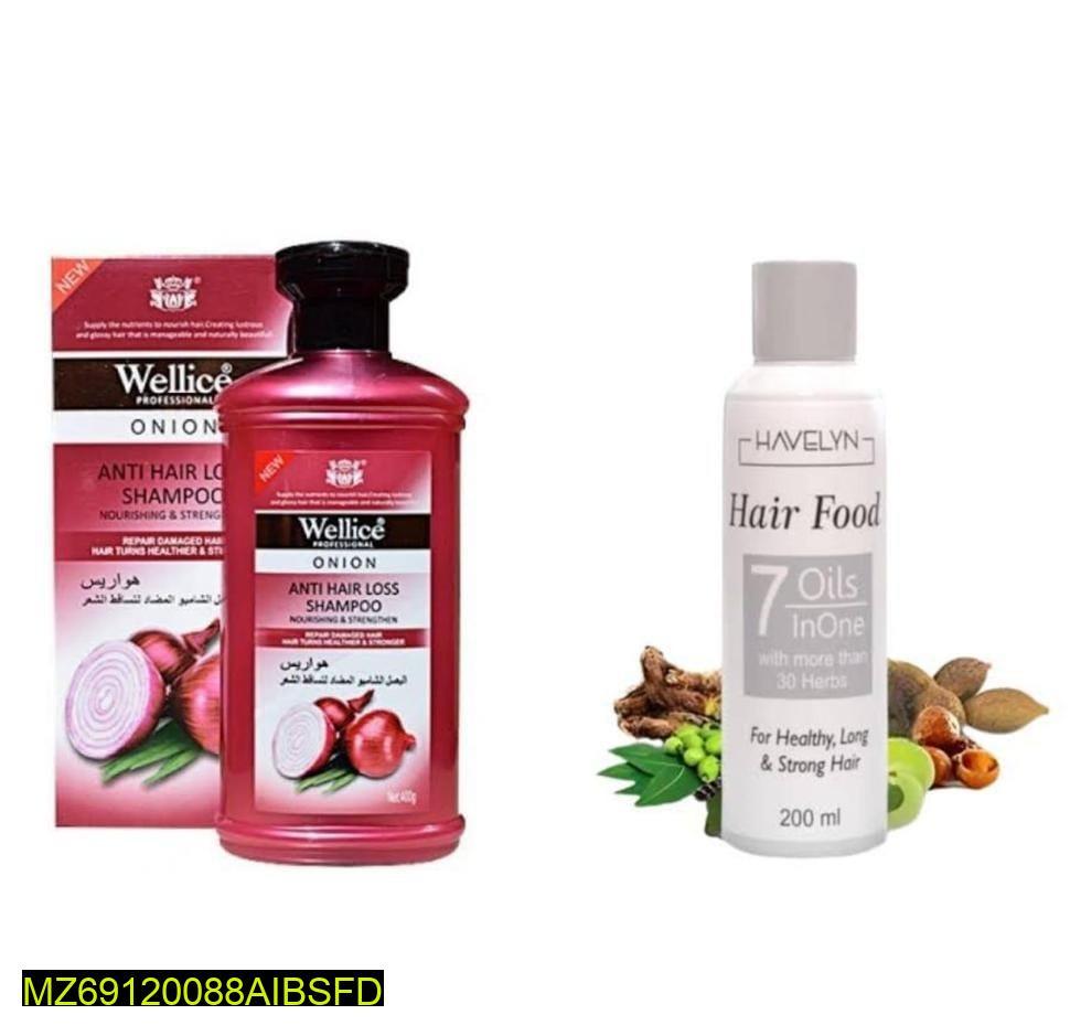Wellice Onion Shampoo + Havelyn Hair Oil Bundle