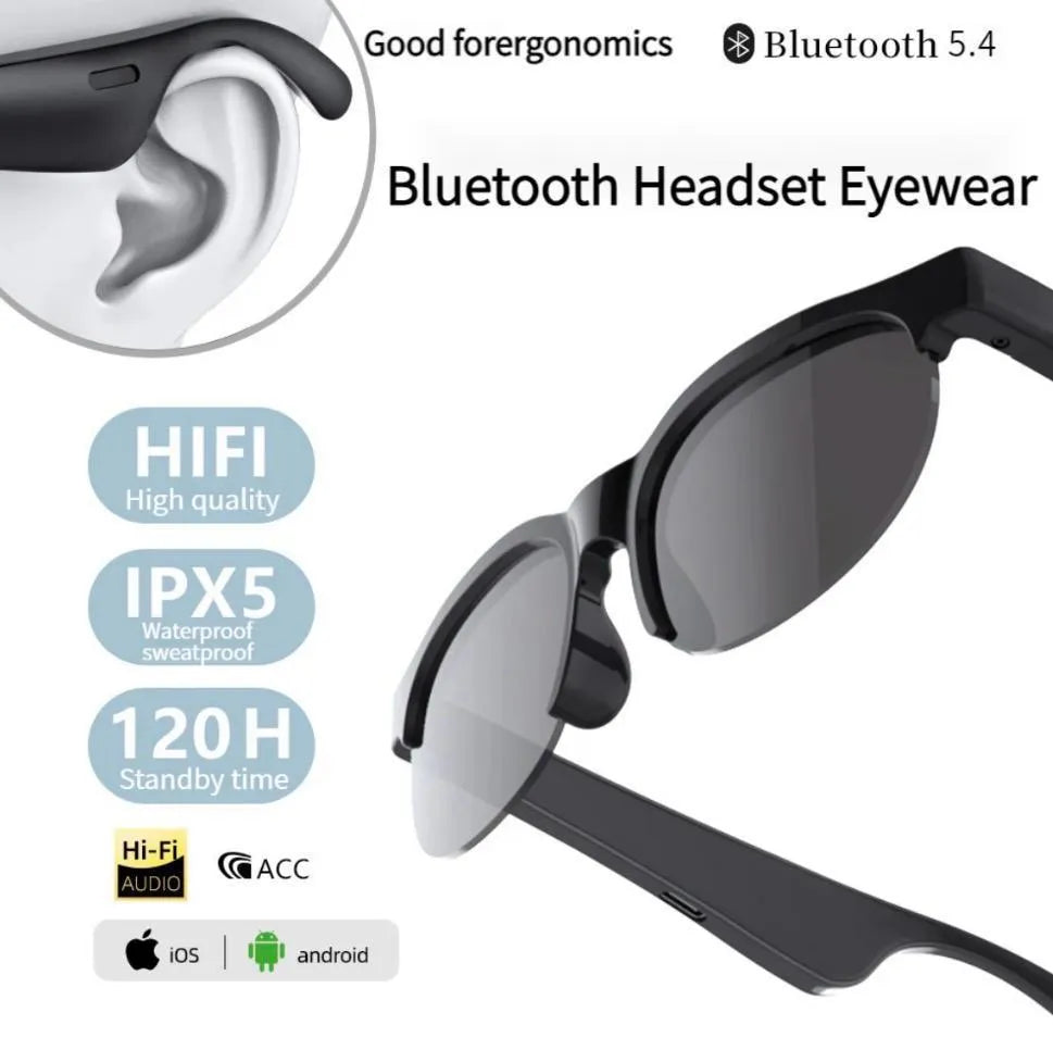 Intelligent Bluetooth Glasses Black Long Range Audio Gaming