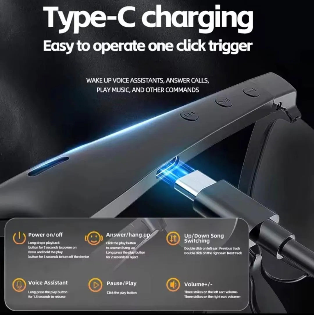 Intelligent Bluetooth Glasses Black Long Range Audio Gaming