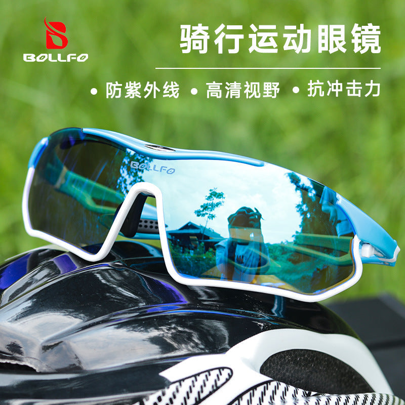 Bollfo Anti-UV Cycling Goggles for Men Women Sports Sunglasses
