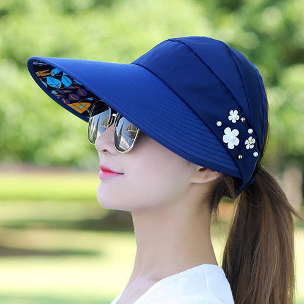 Stylish Sun Hat with Floral Embellishments for Women